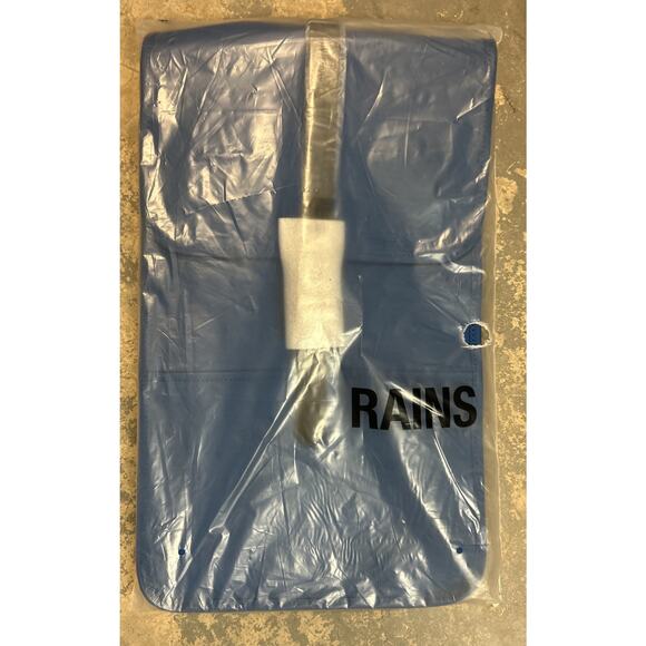 Rains Rolltop Rucksack Backpack Waves Blue W3 Waterproof $125 Msrp Nwt - Picture 4 of 4